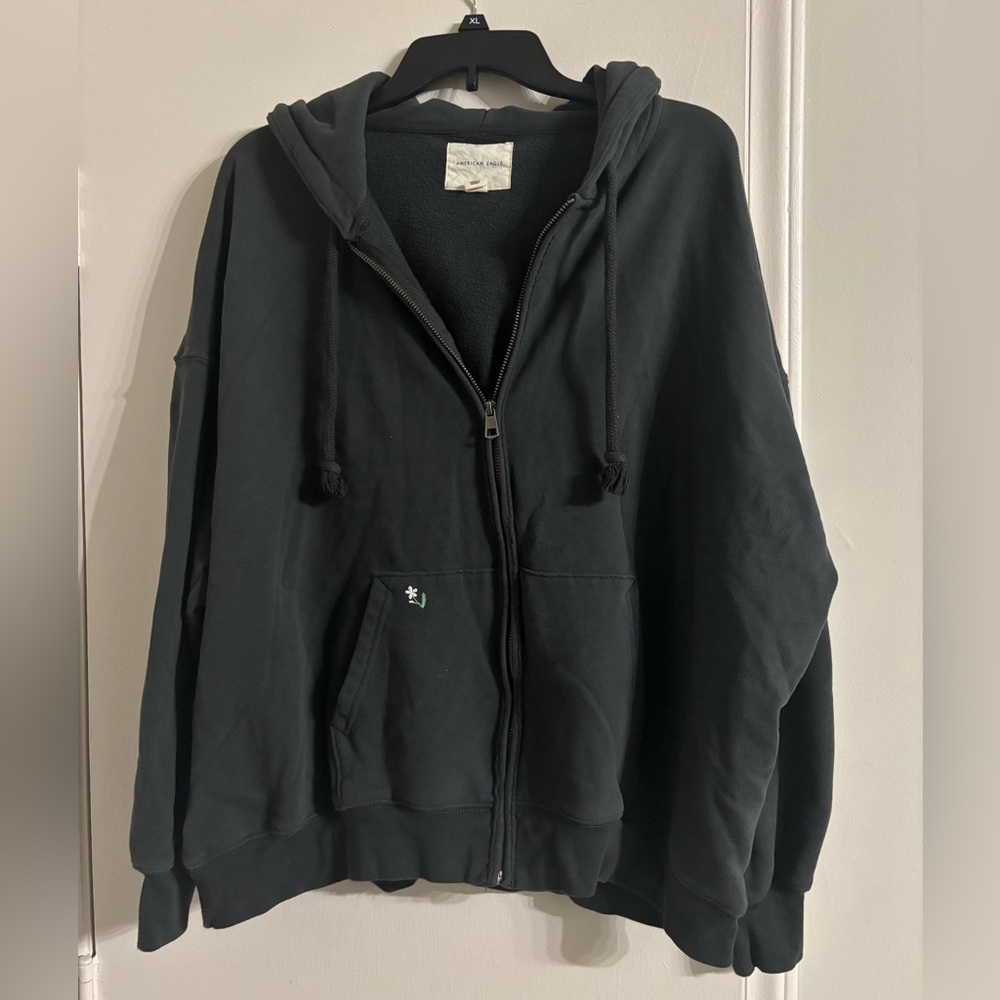American Eagle Outfitters Charcoal Zip-Up Hoodie